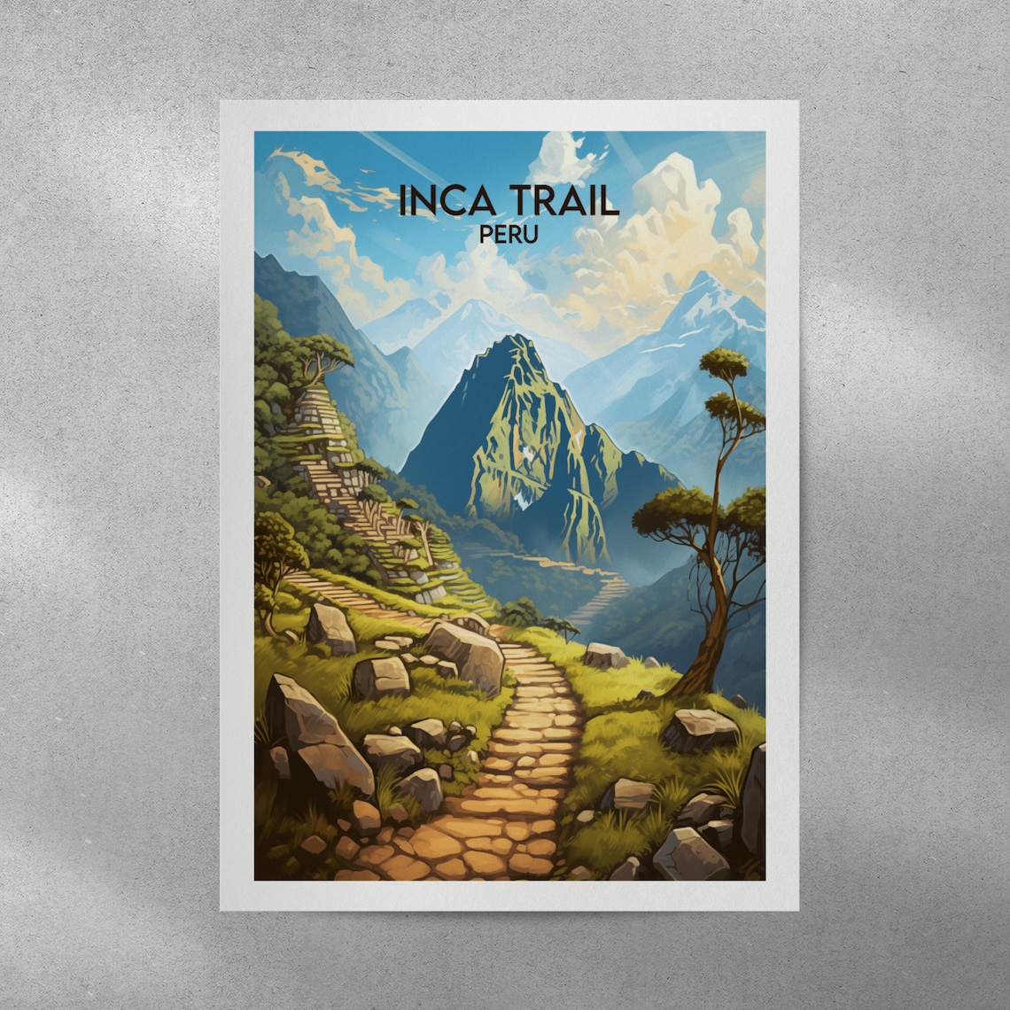Inca Trail Peru Travel Poster, Custom Personalised - Image 3