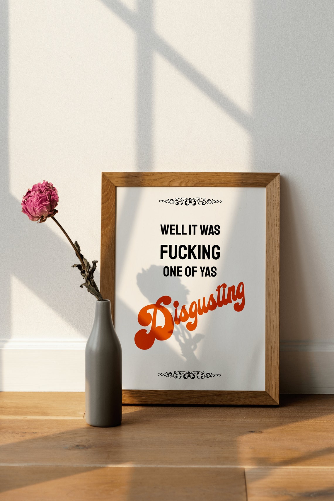 Disgusting Funny Quote Print Bold Retro Typography Bathroom Decor Gift - Image 3