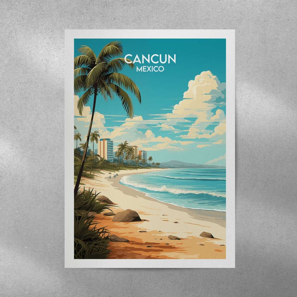 Cancun Custom Personalised Wedding Gift Poster - Image 3