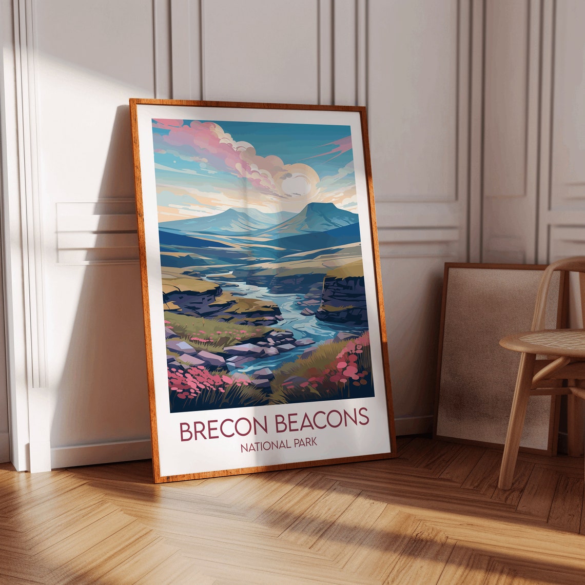 Brecon Beacons National Park River Valley Heather Travel Poster - Image 4