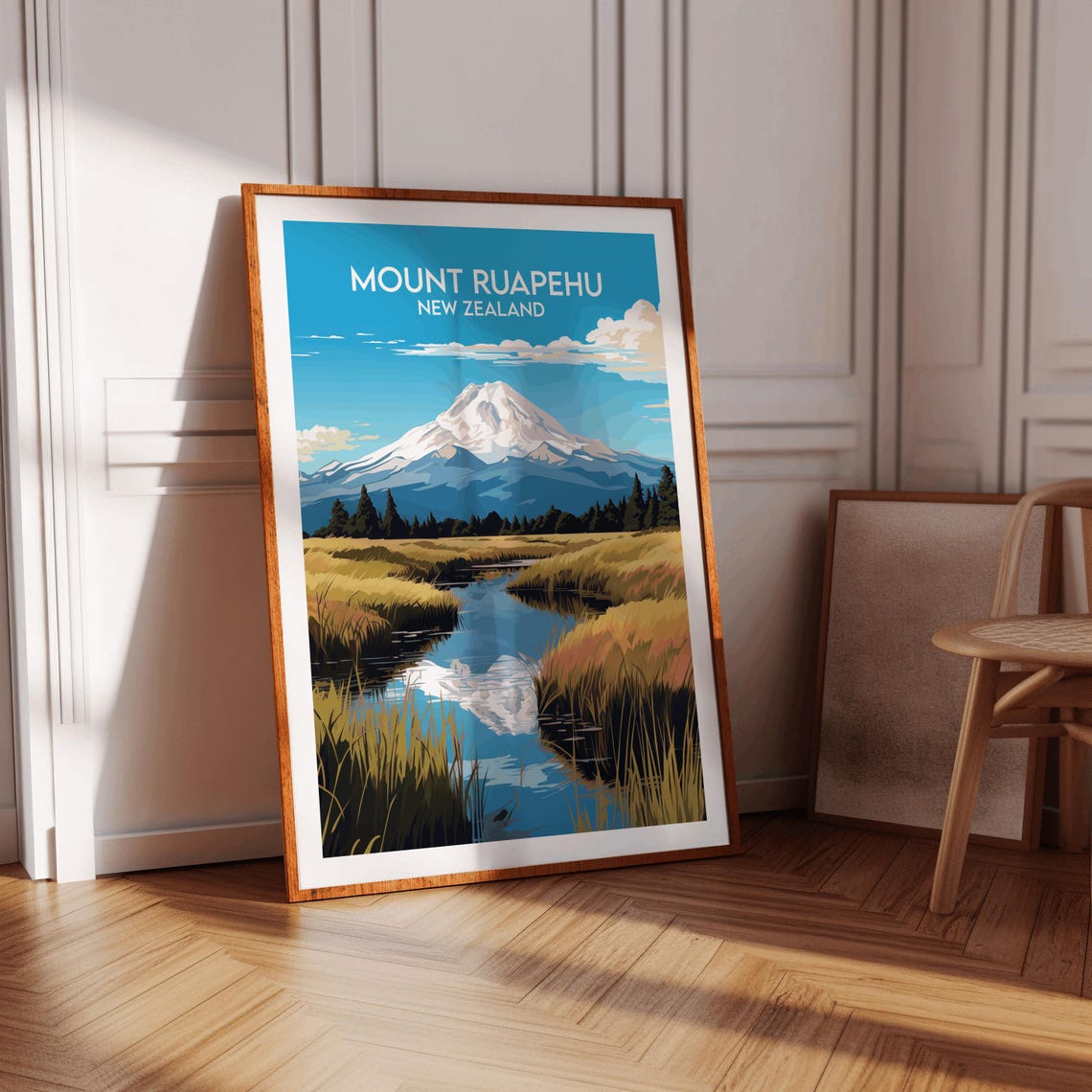 Mount Ruapehu New Zealand Marsh Stream Mountain Vista Poster - Image 3