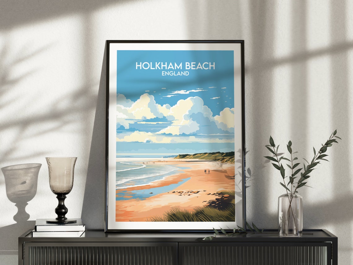 Holkham Beach England North Norfolk Coast Sandy Dunes Travel Poster - Image 5