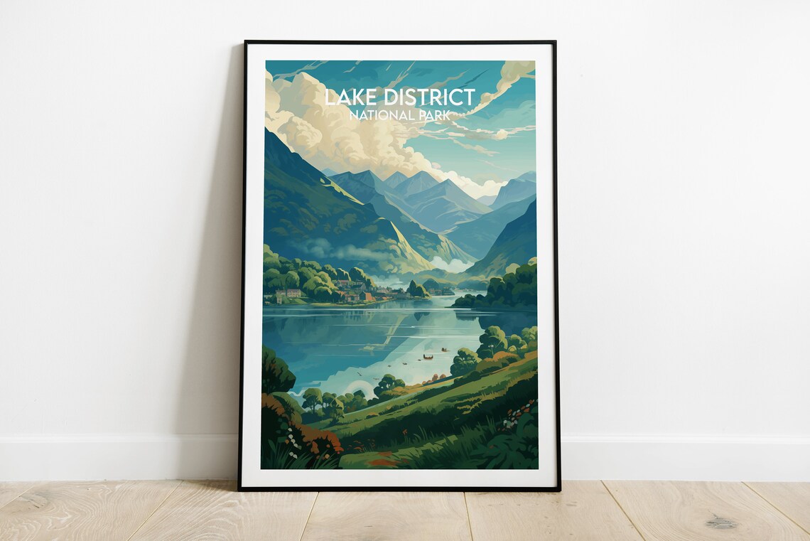 Lake District National Park Poster, England Travel Print