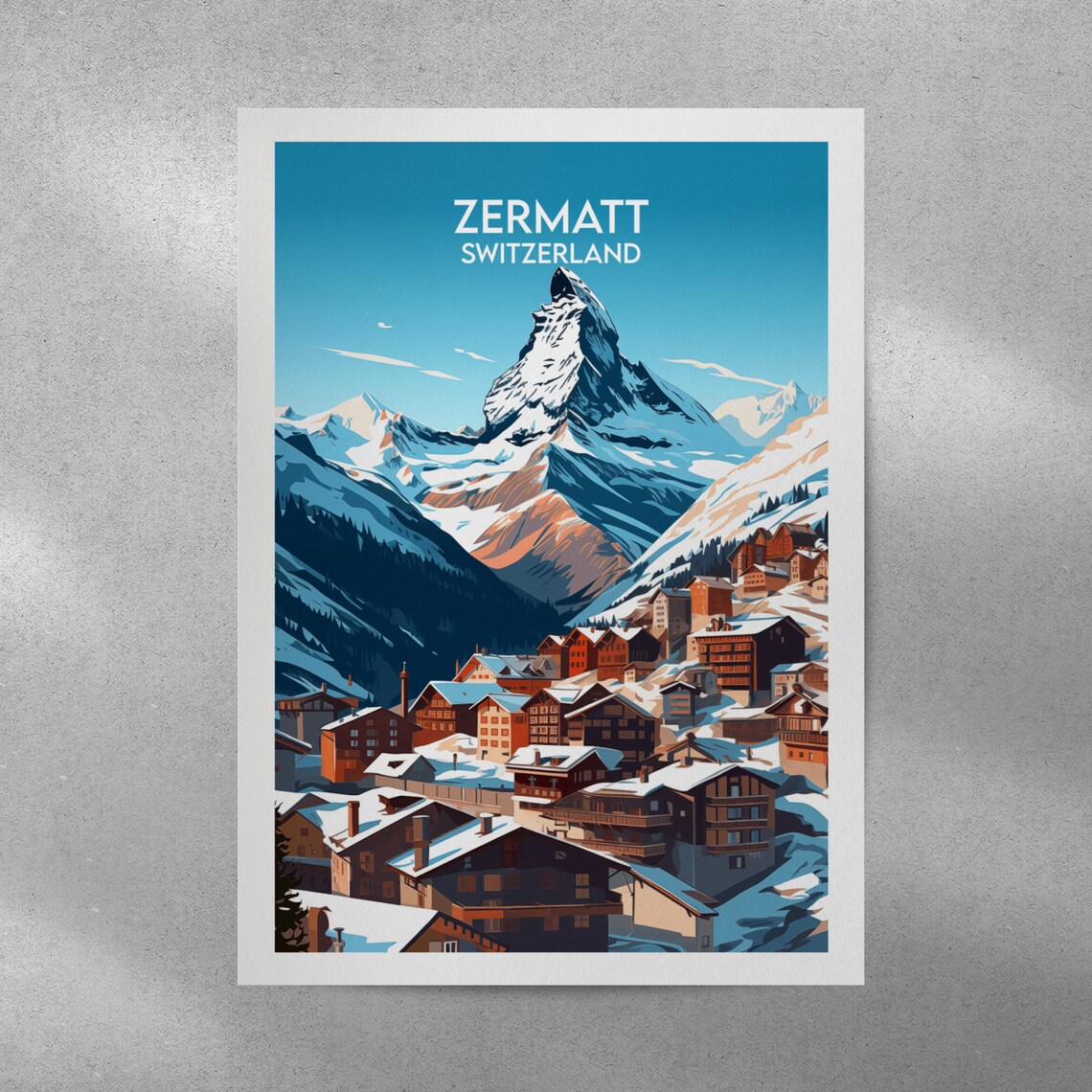 Zermatt Ski Travel Poster, Switzerland Destination - Image 4