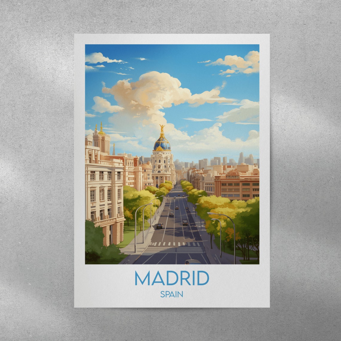 Madrid Spain Grand Boulevard Metropolis Dome Vintage Travel Poster - Image 5