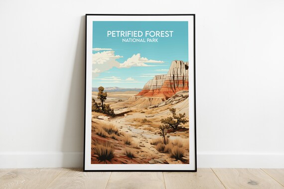 Petrified Forest National Park Arizona Desert Vista Vintage Travel Poster
