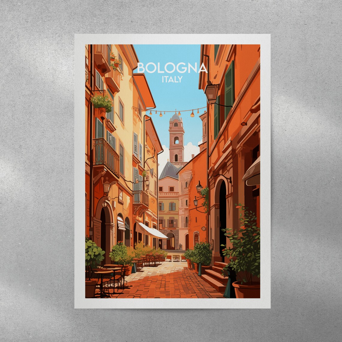 Bologna Travel Poster, Italy Custom Personalised - Image 4