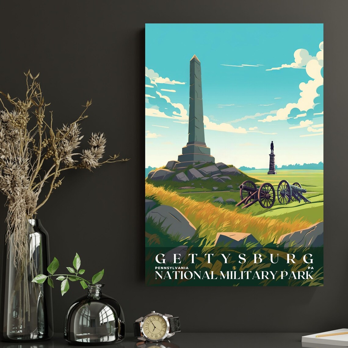 Gettysburg National Military Park Retro Travel Poster - Image 2