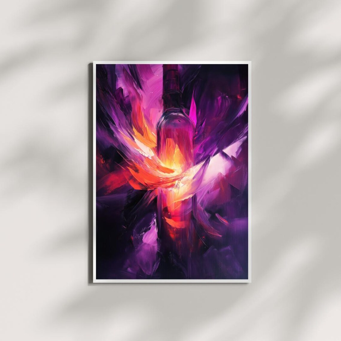 Abstract Wine Bottle Art Print, Kitchen Decor - Image 2