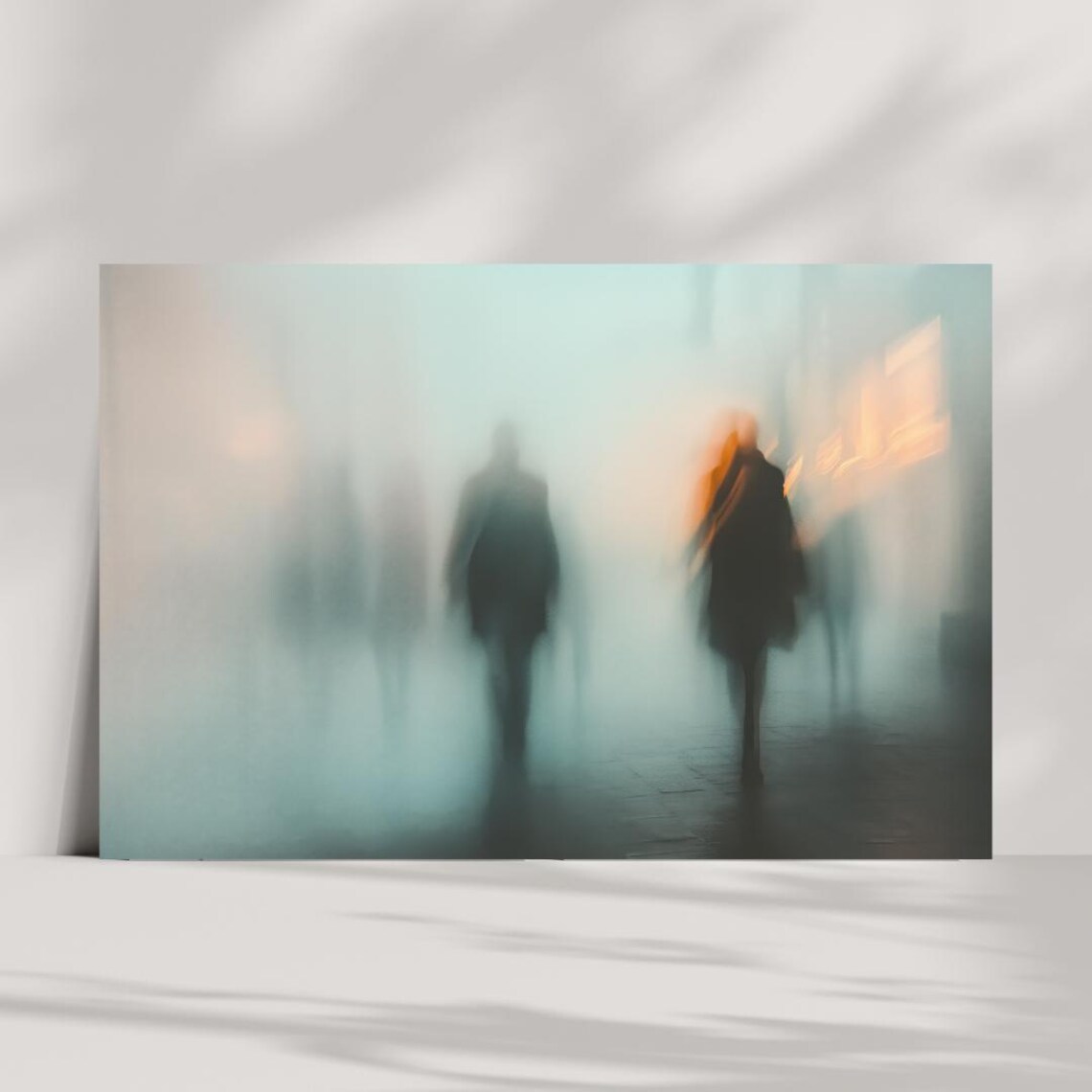 Blurry Crowd In Fog, Minimalist Urban Scene - Image 5