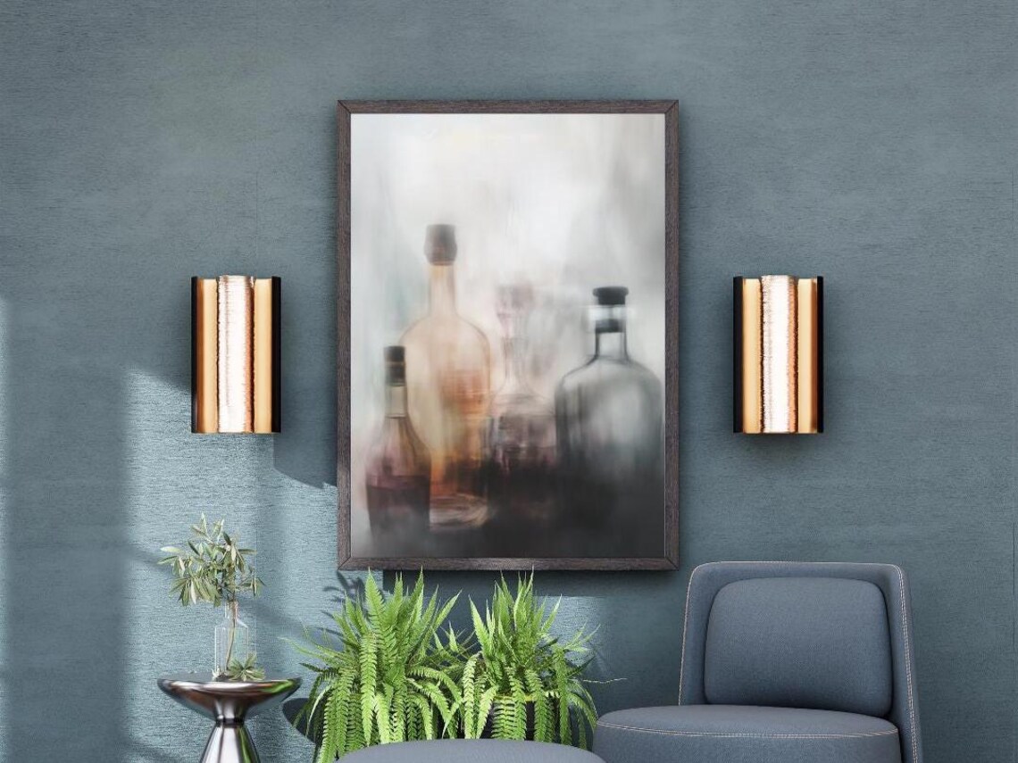 Muted Still Life Bottles, Dreamy Minimalist Art Print - Image 2