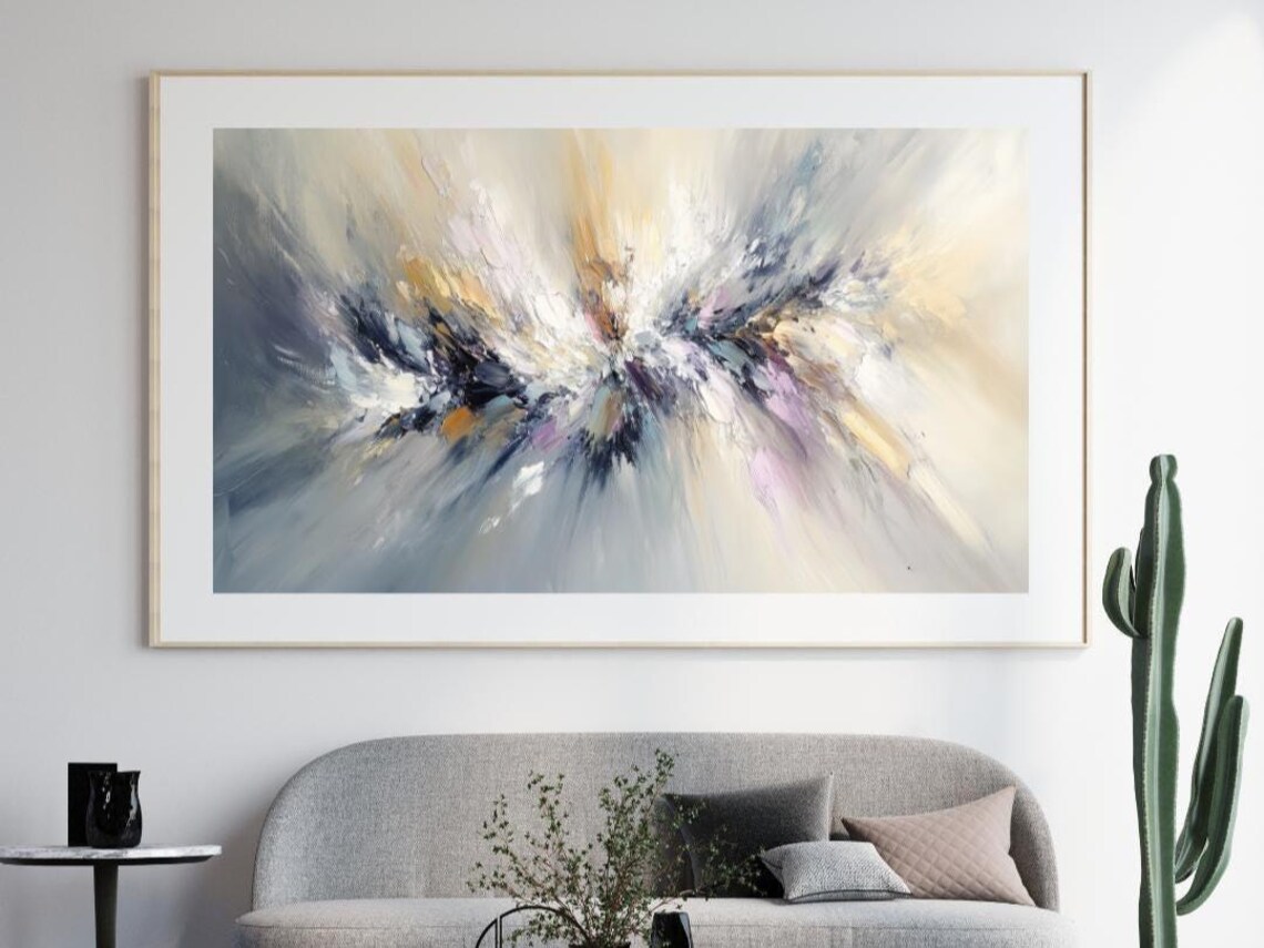 Whispers Of Light Neutral Abstract Floral Art Print - Image 3