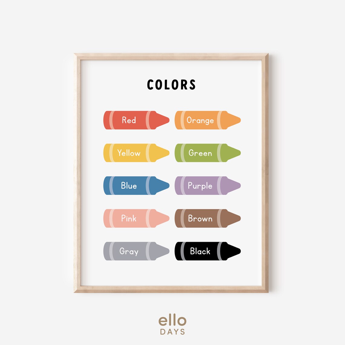 Colors Educational Poster, Toddler Learning Art Print - Image 4