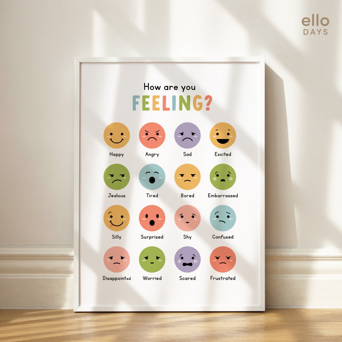 All Feelings Are Welcome Colorful Block Letter Quote Wall Poster - Image 2