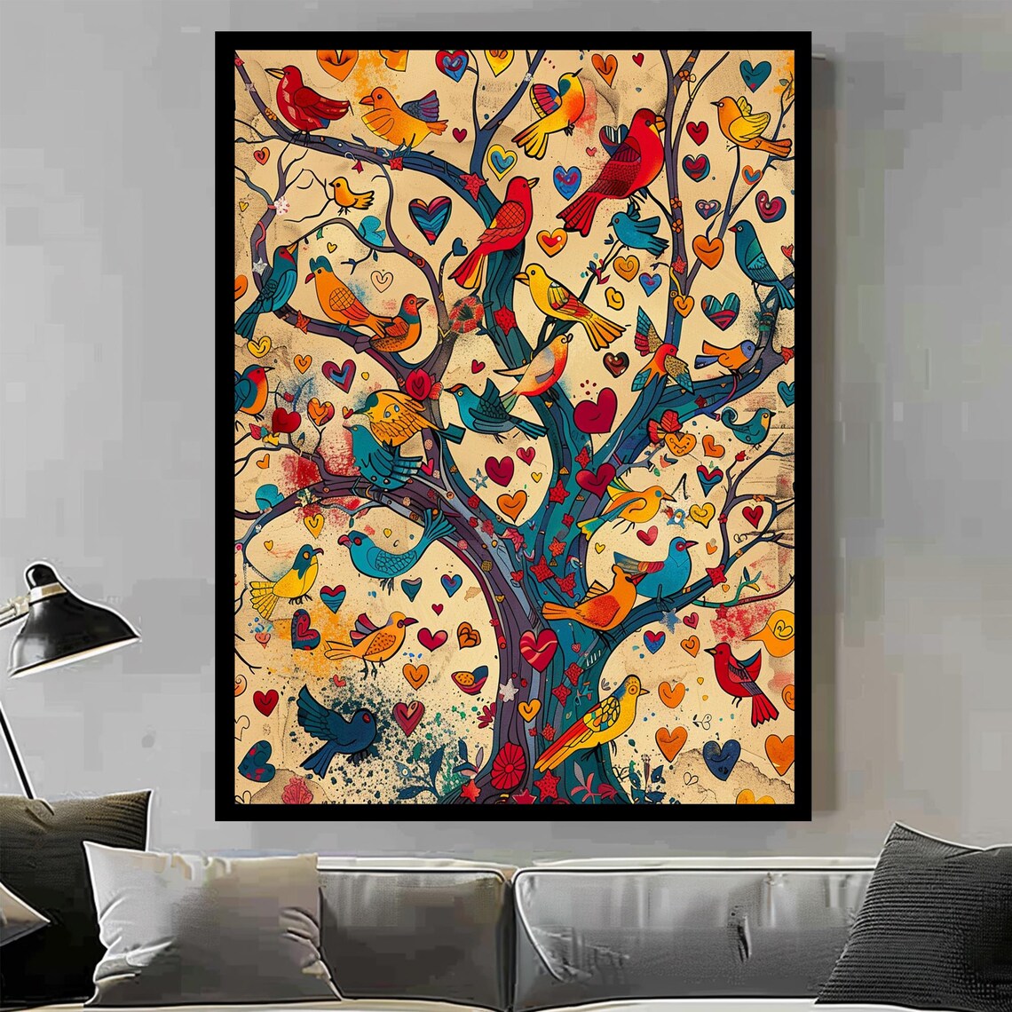 Tree Of Life Bird Art Print, Nature Wall Decor