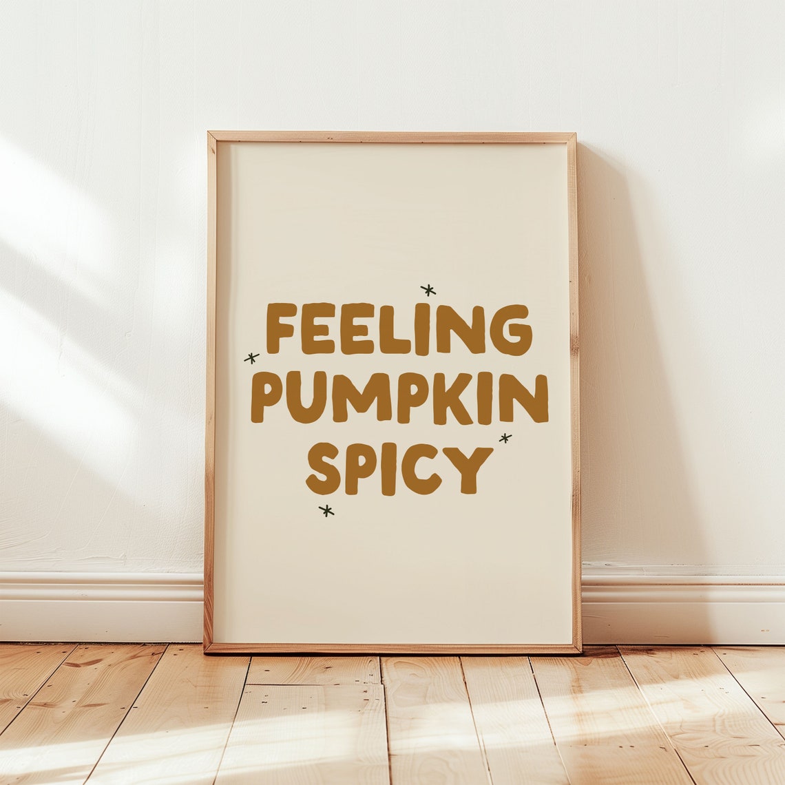 Feeling Pumpkin Spicy Retro Fall Quote Poster With Star Sparkles - Image 2