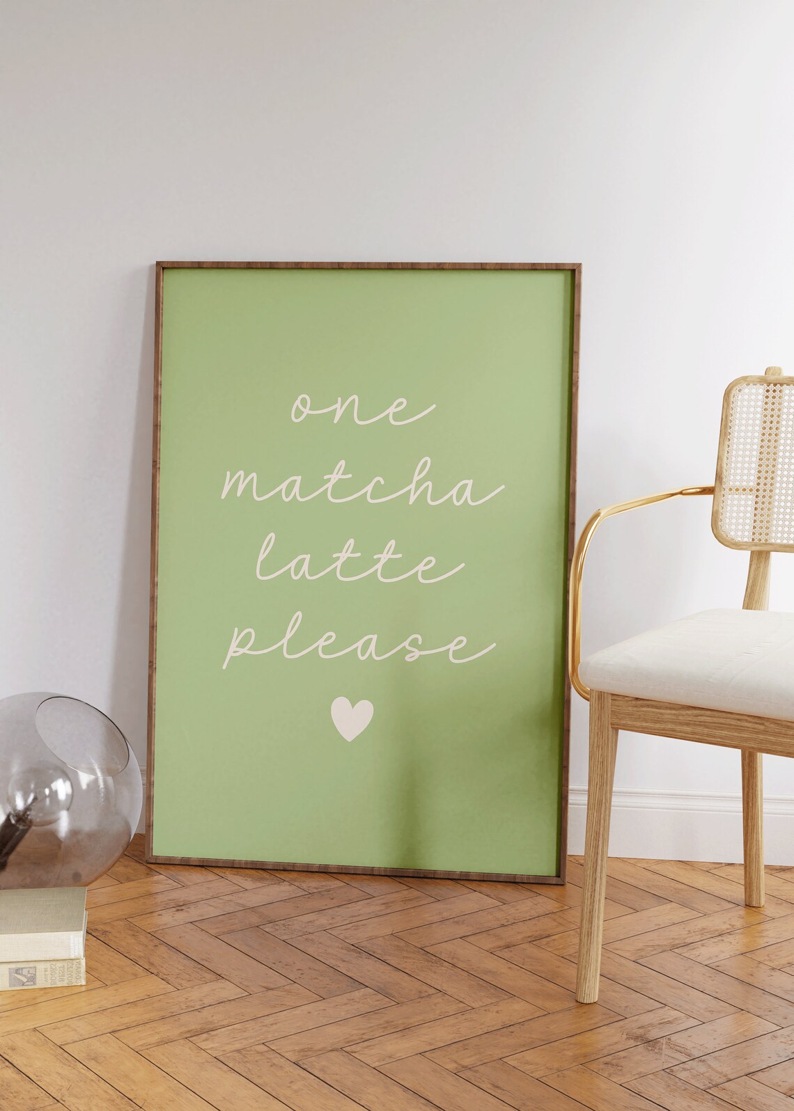 One Matcha Latte Please, Retro Tea Kitchen Art Print