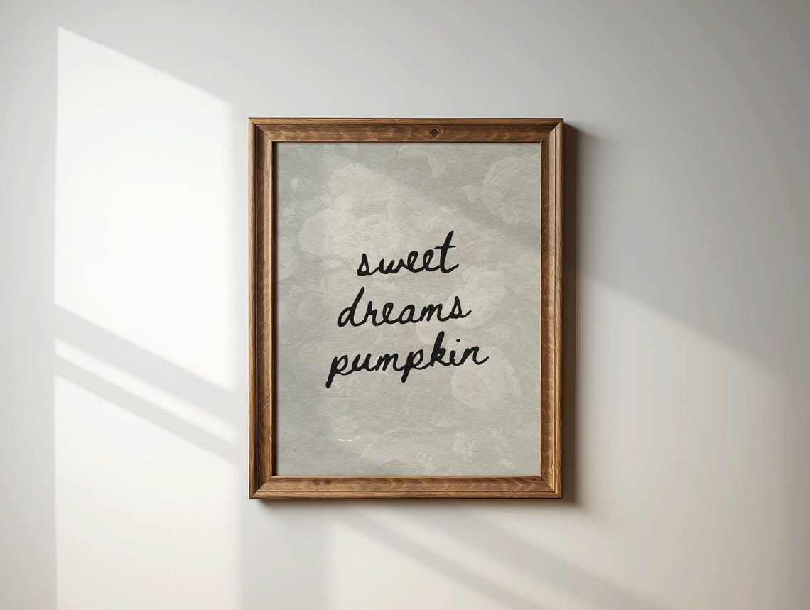 Sweet Dreams Pumpkin Handwritten Script Cozy Bedroom Quote Poster - Image 2