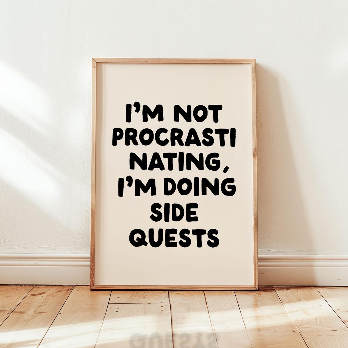 Im Not Procrastinating Im Doing Side Quests Funny Gamer Poster - Image 2