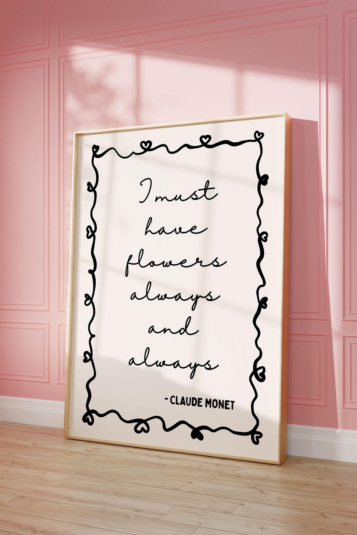 I Must Have Flowers Always and Always Claude Monet Quote Wall Art - Image 2