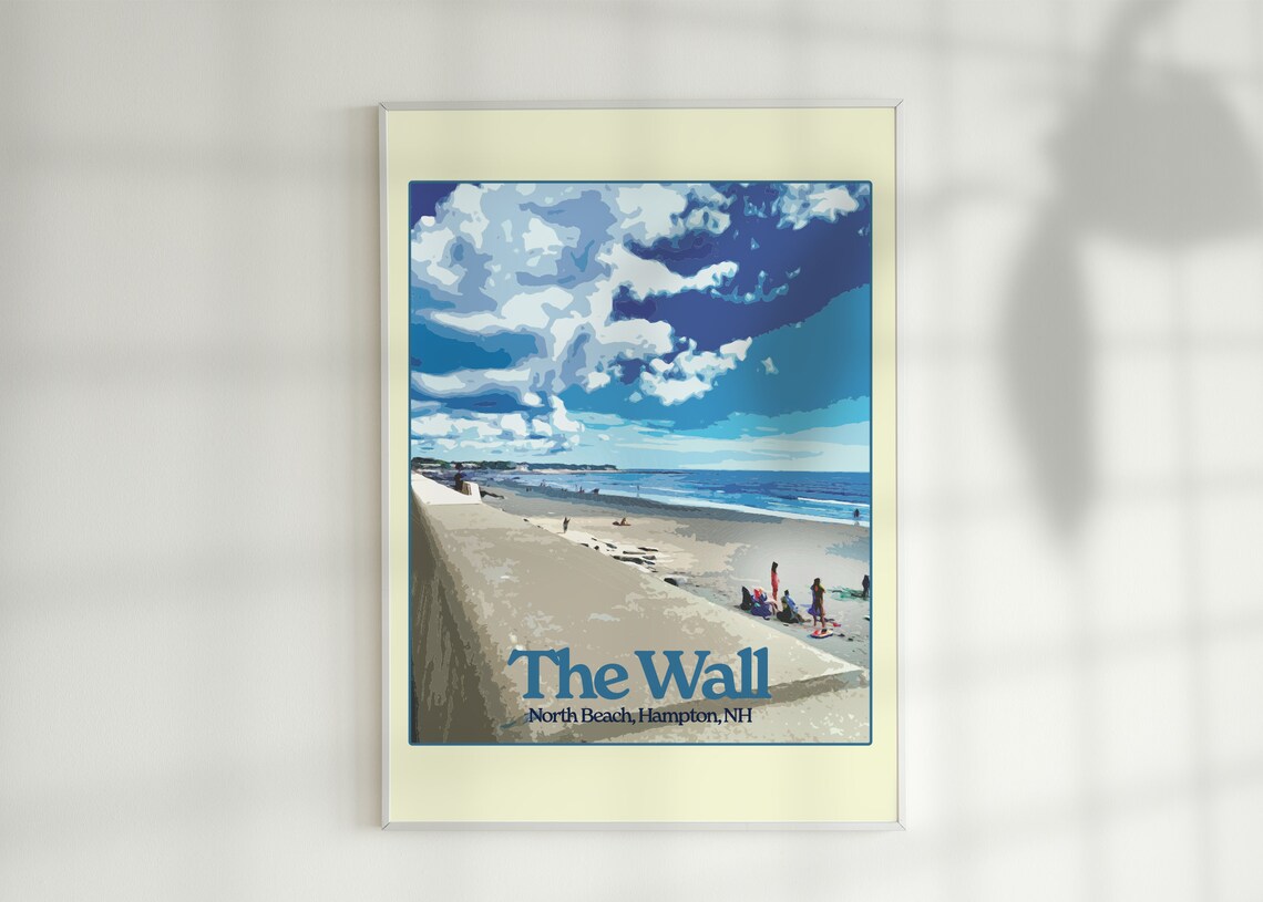 North Beach, Hampton NH Travel Poster Art Print