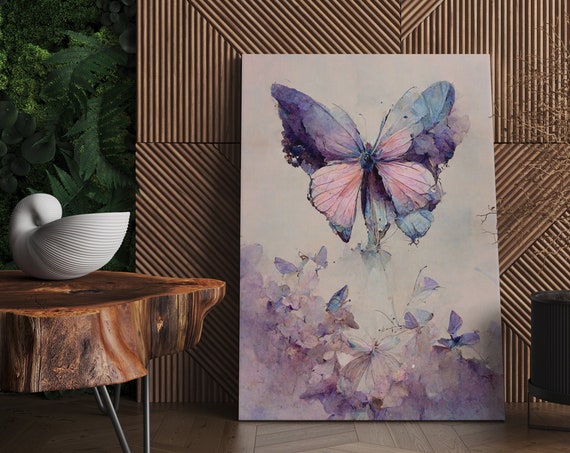 Purple Butterfly Wall Art Butterfly Print Butterfly Butterfly Art Print Feminine Wall Art Feminine Art Prints Butterflies