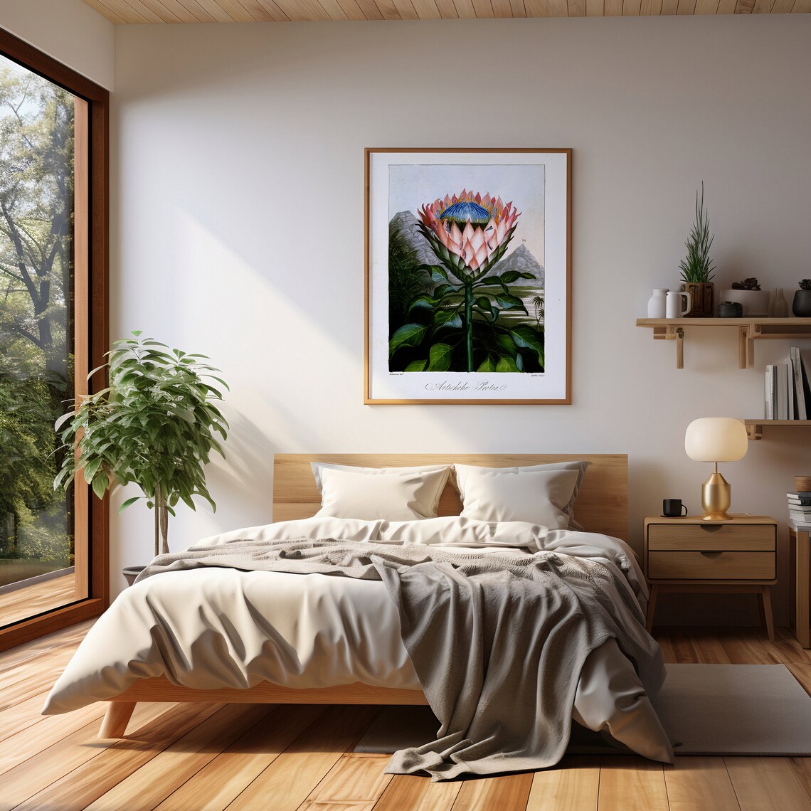 Vintage King Protea Botanical Art Print, Farmhouse Kitchen - Image 5