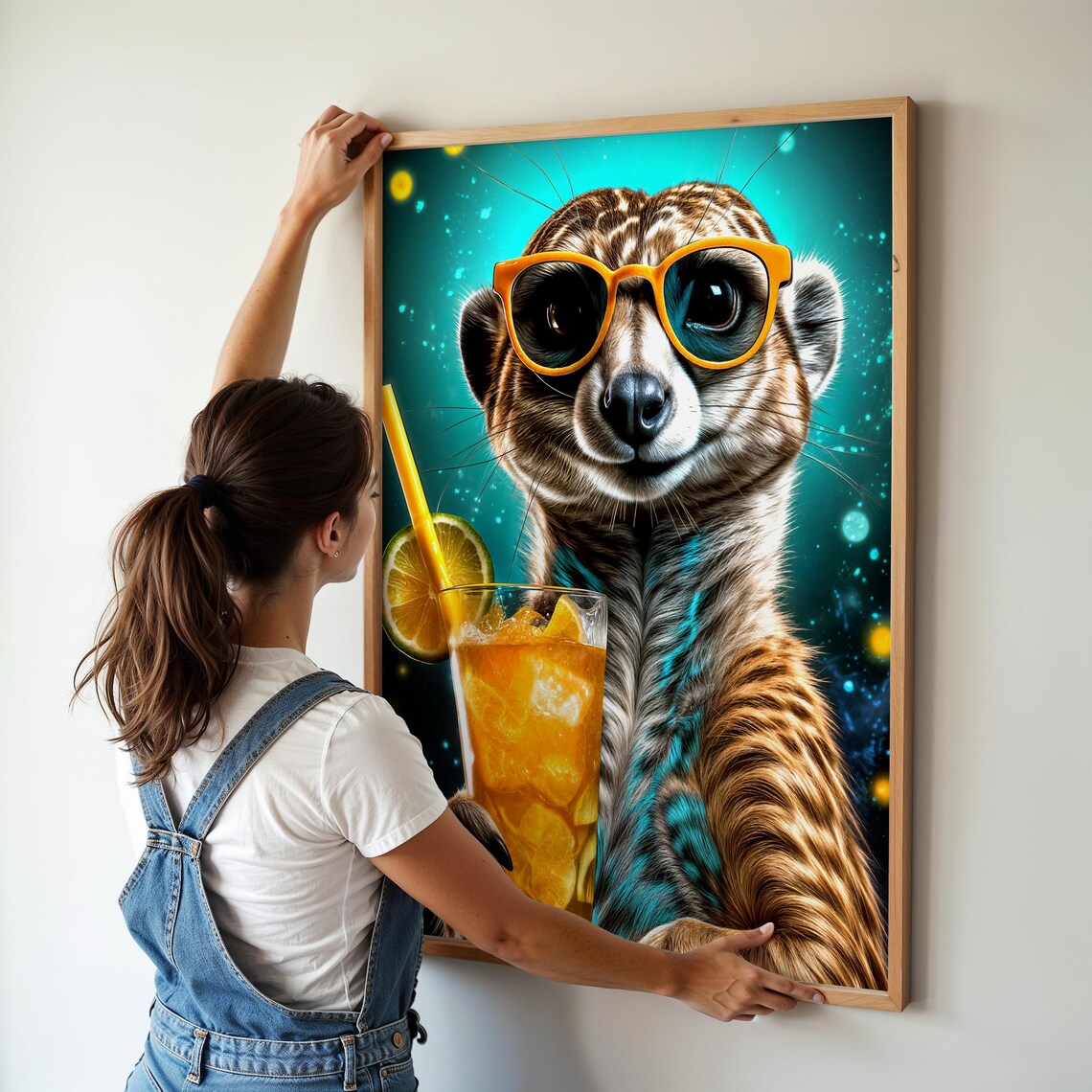 Funky Meerkat Retro Pop Art, Neon Wildlife Poster - Image 5