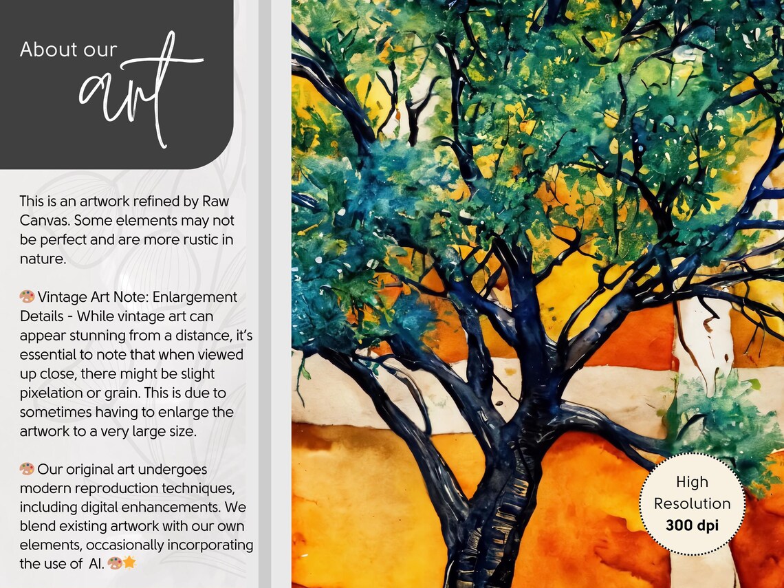 African Acacia Tree Boho Watercolor Art - Image 2