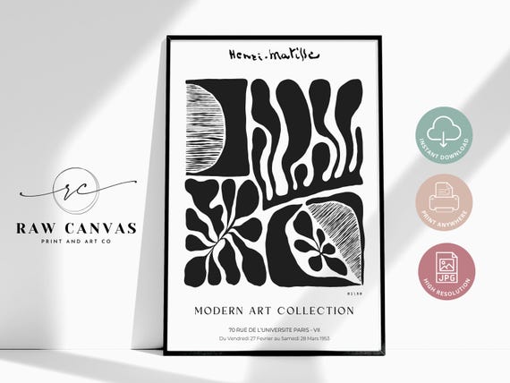 Matisse Inspired Abstract Botanical, Mid-Century