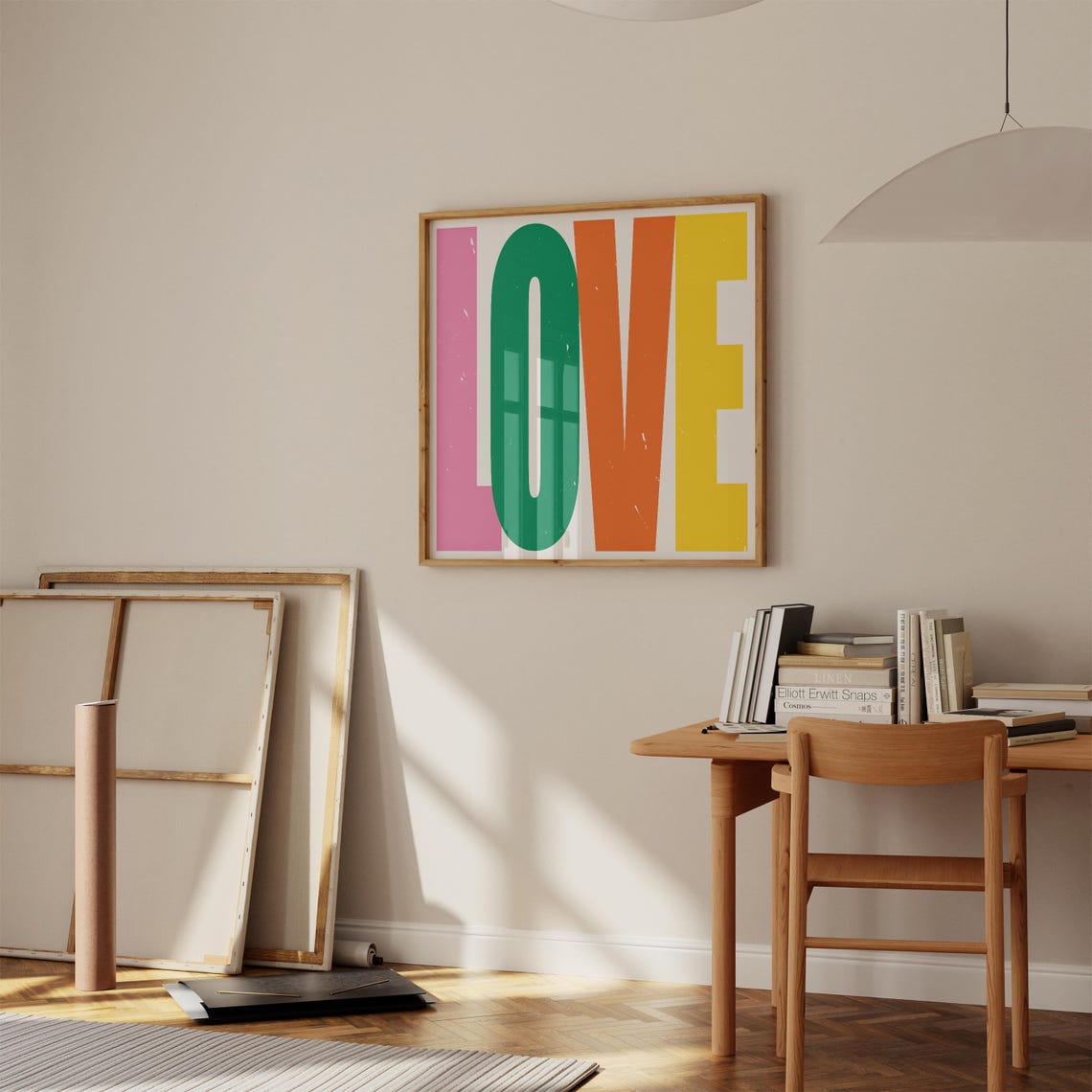 Love Colorful Pop Typography On Bright White Background Poster - Image 2