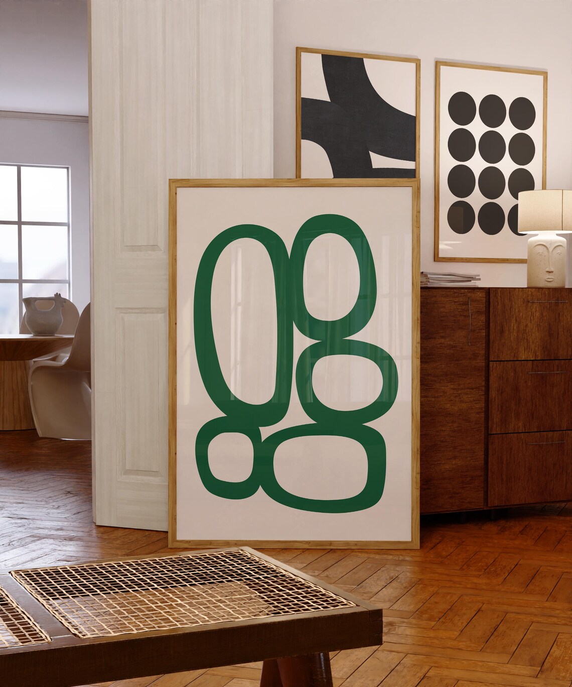 Mid-Century Minimalist Organic Circles Art Print