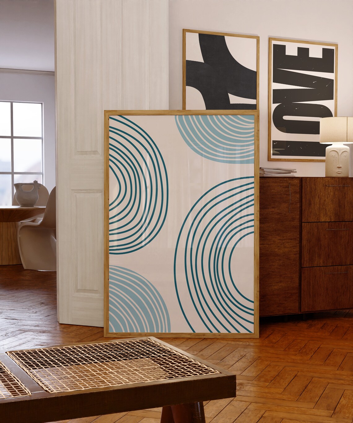 Mid Century Organic Lines Minimalist Art Print