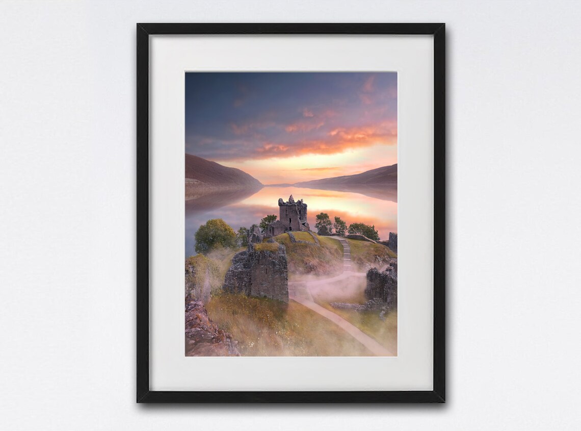 Urquhart Castle, Loch Ness Scotland Travel Poster