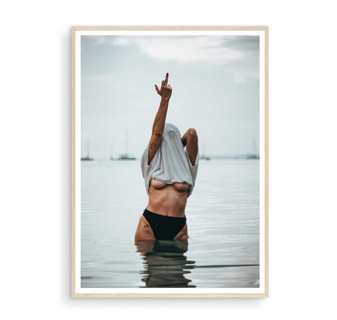 Middle Finger Print Fu Poster Feminism Poster Middle Finger Lake Wall Art Scandi Prints Naked Women Art Man Cave Art Office Art - Image 4