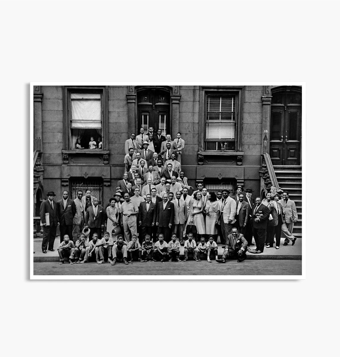 A Great Day in Harlem 1958 Jazz Musicians Group Photo Poster