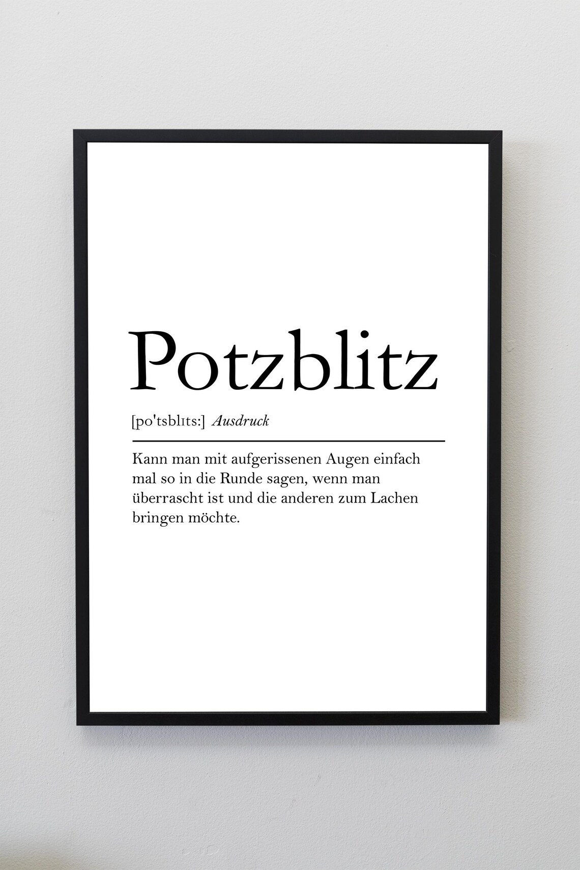Potzblitz Funny German Exclamation Minimalist Typography Art Poster