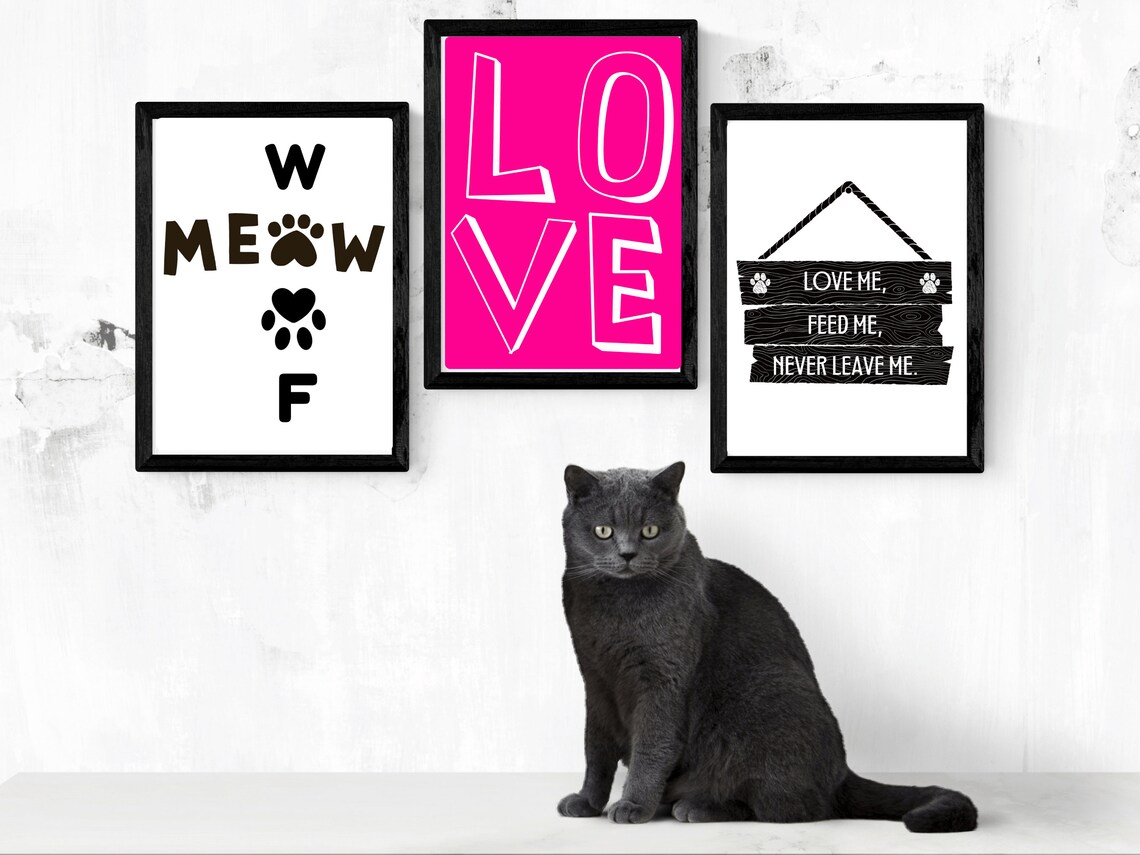 Love Me Feed Me Never Leave Me Hanging Sign Paw Dog Wall Poster - Image 3