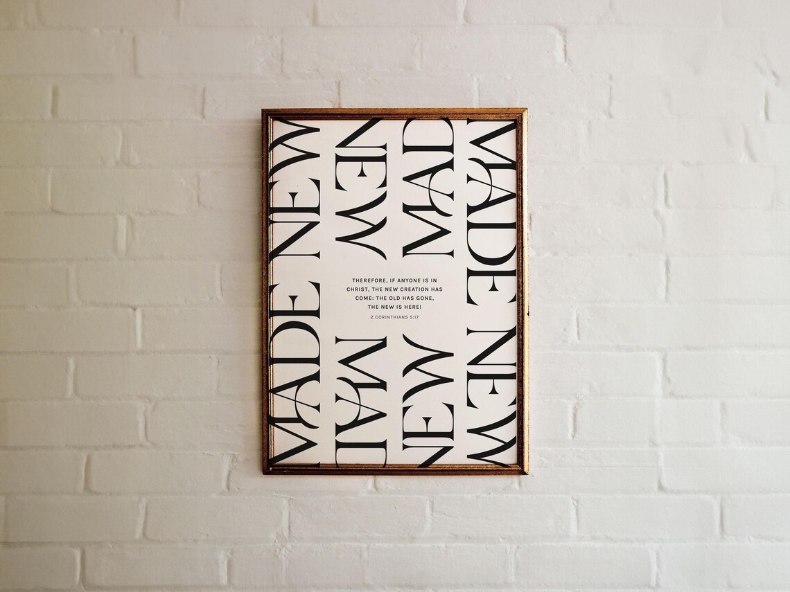 2 Corinthians 5:17 Christian Wall Art Print, Made New - Image 3