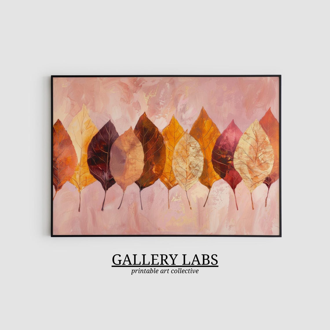 Blush Pink Autumn Trees Soft Fall Foliage Dreamy Scene Art Print - Image 2
