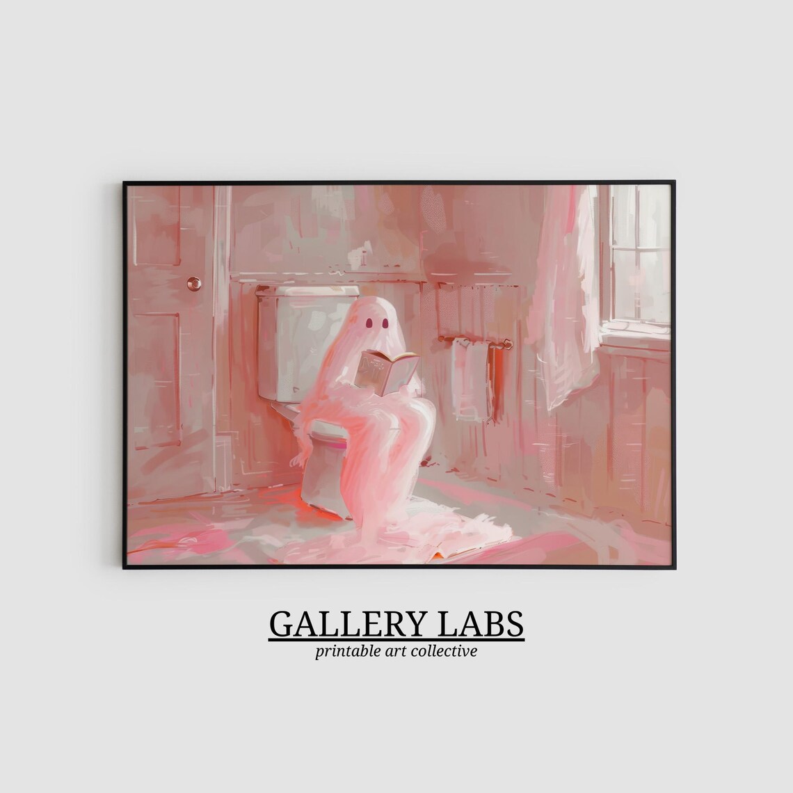 Halloween Ghost Painting Bathroom Decor Art Print - Image 2