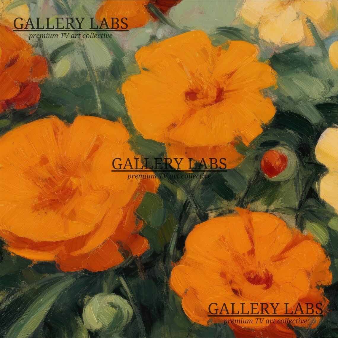 Orange Marigold Flowers Painting Bright Summer Botanical Floral Wall Art Print - Image 4