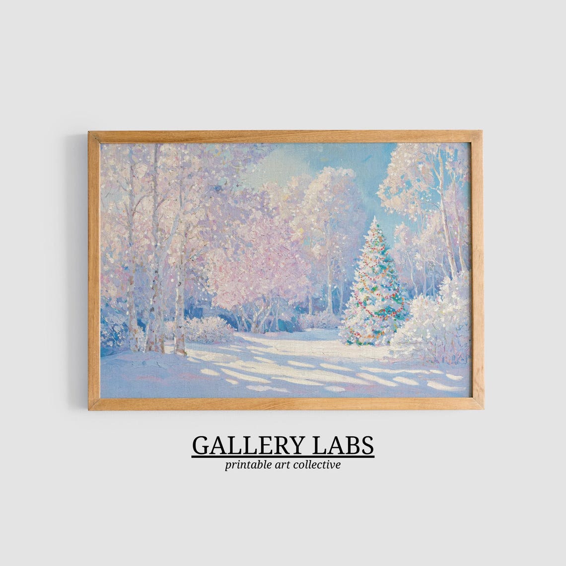 Snowy Christmas Tree Forest Holiday Winter Scene Wall Art Poster - Image 3