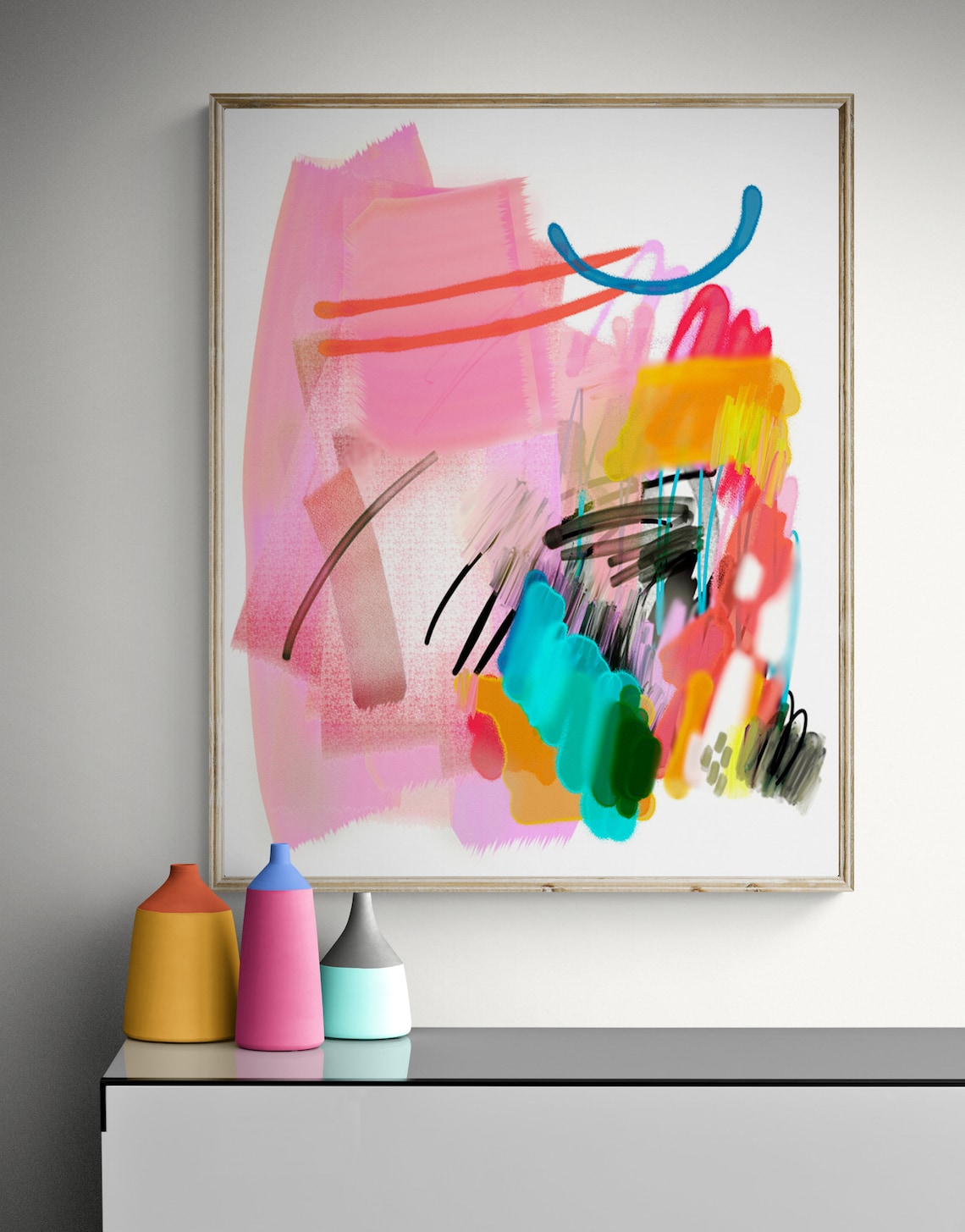 Abstract Colorful Painting, Vibrant Art Print - Image 3