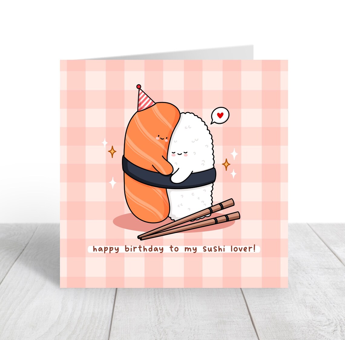 Kawaii Happy Birthday to My Sushi Lover Nigiri Pun Art Print - Image 4