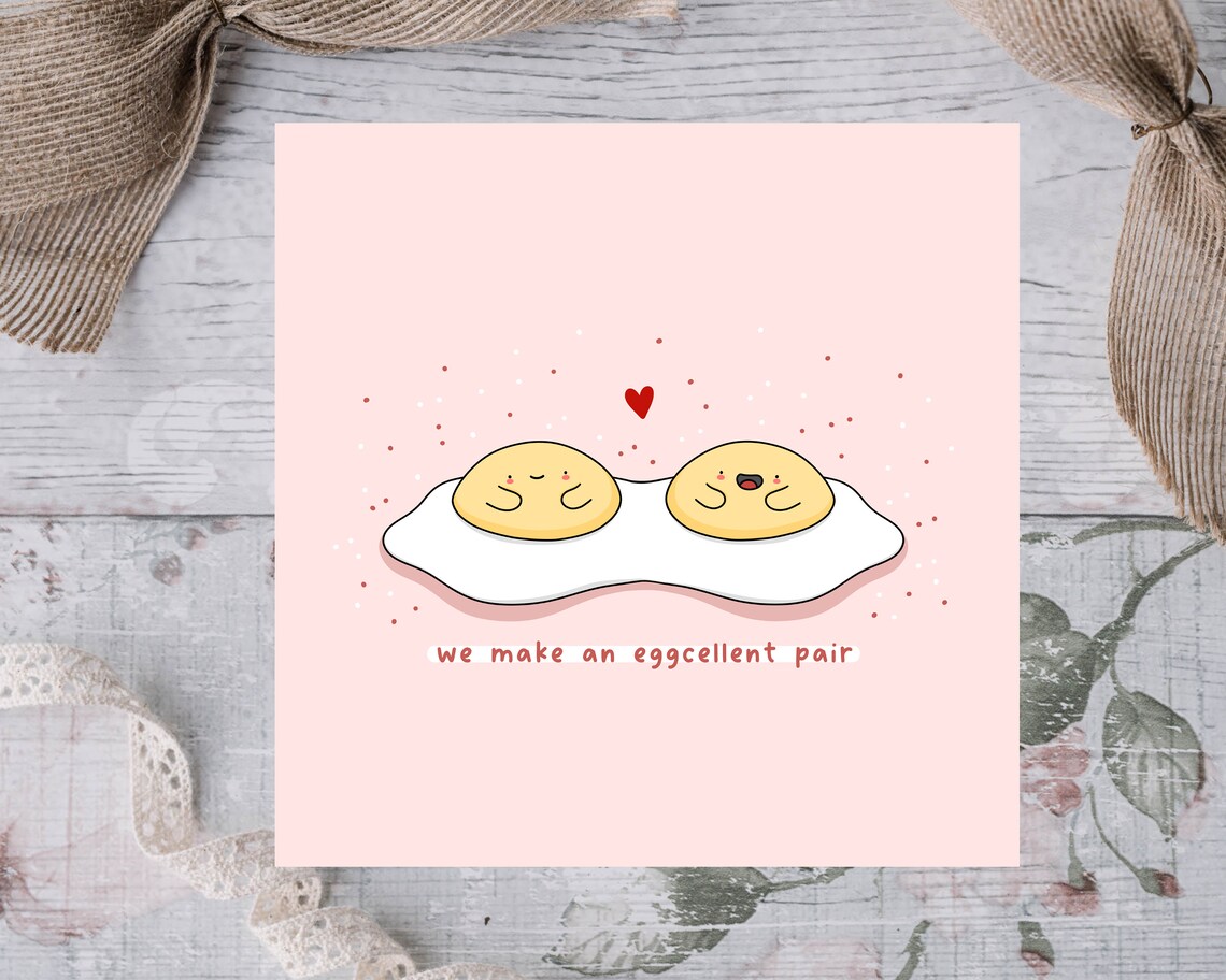 We Make An Eggcellent Pair Card Girlfriend Birthday Card Funny Birthday Card Funny Anniversary Card - Image 3