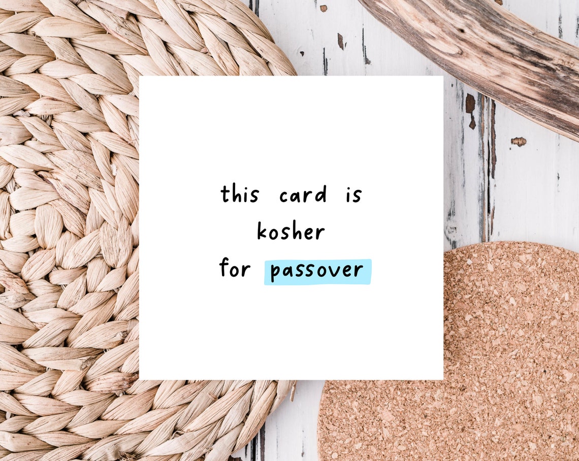 This Card Is Kosher for Passover Funny Jewish Pun Card Art Poster - Image 2