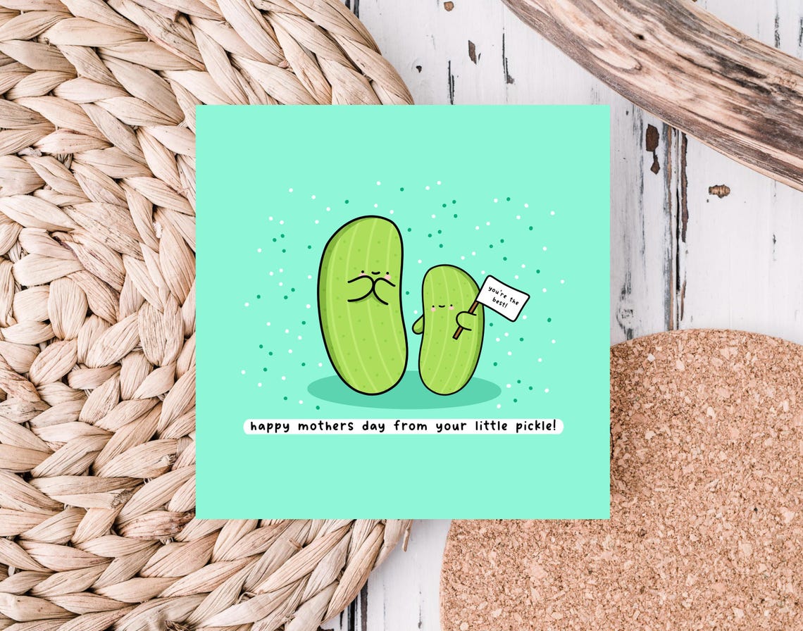 Kawaii Pickle Puns Happy Mothers Day From Your Little Pickle Poster - Image 5