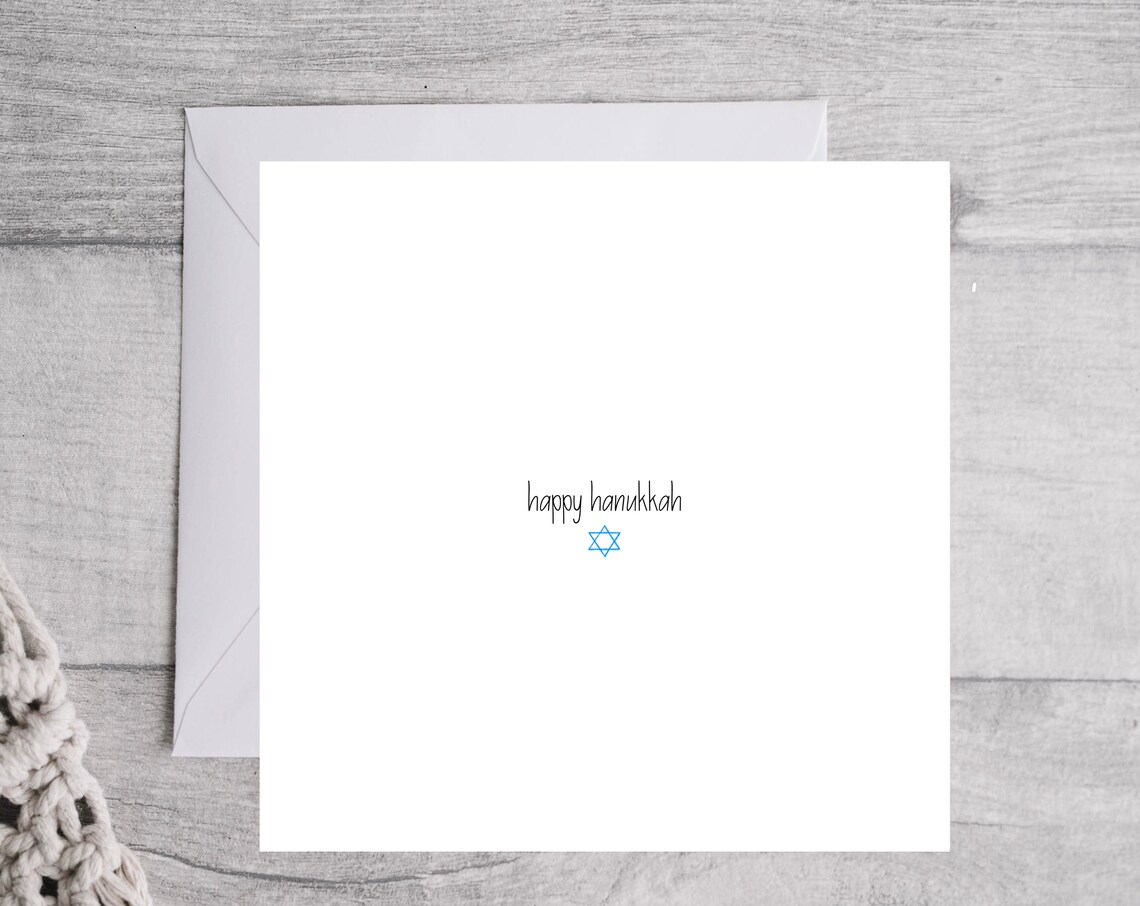 Minimalist Happy Hanukkah Star of David Jewish Card Poster Design - Image 2