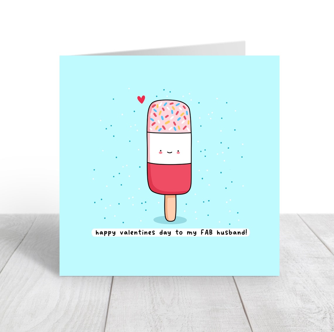 Happy Valentines Day To My Fab Husband Kawaii Ice Lolly Poster - Image 4